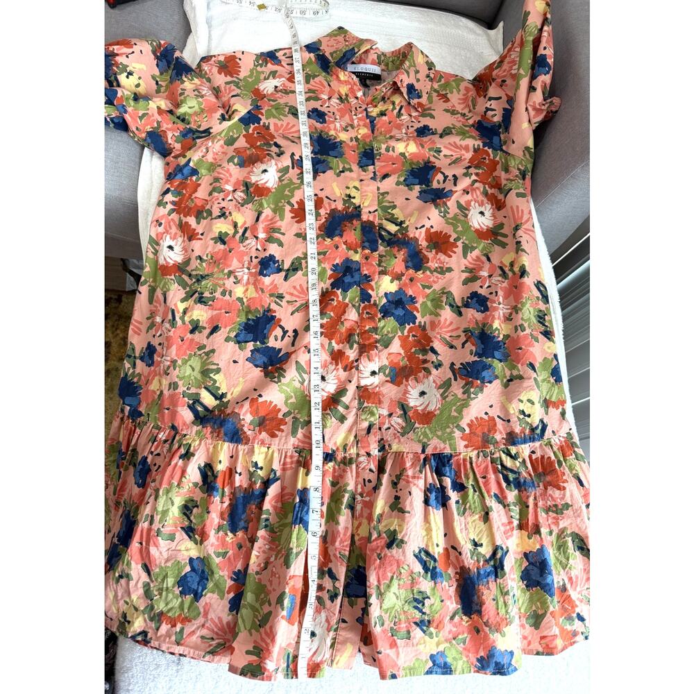 Eloquii Elements Print fit and flair , tiered Dress with Puff Sleeves, Size 22 - Picture 9 of 10